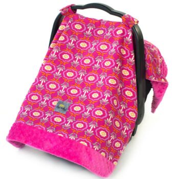 Cozy Happens - Modern Damask & Fuchsia Minky