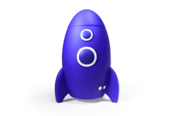 Raketen LED Lampe gross - Blau