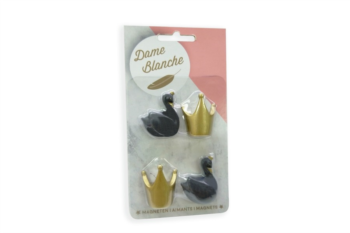 Dame blanche Magnete à 4 verpackt - Schwarz