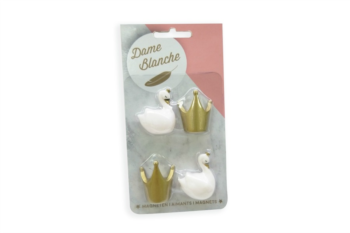 Dame blanche Magnete à 4 verpackt - Weiss
