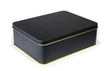 Blechbox gross - rechteckig - schwarz / Gold