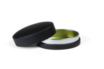 Blech Box - oval - Schwarz / Gold