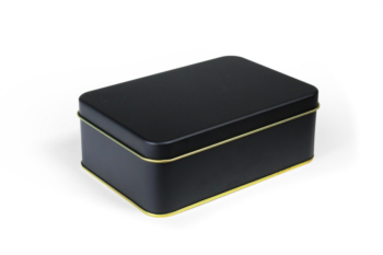 Blechbox medium - rechteckig - schwarz / Gold