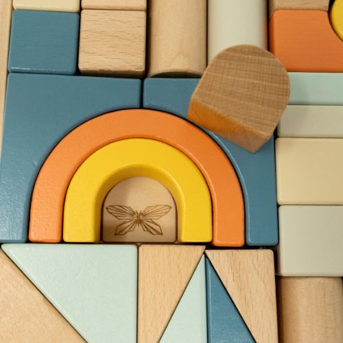 Tray of building blocks - blue - Image 3