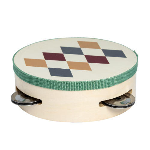 Tamburin - Harlekin - holz
